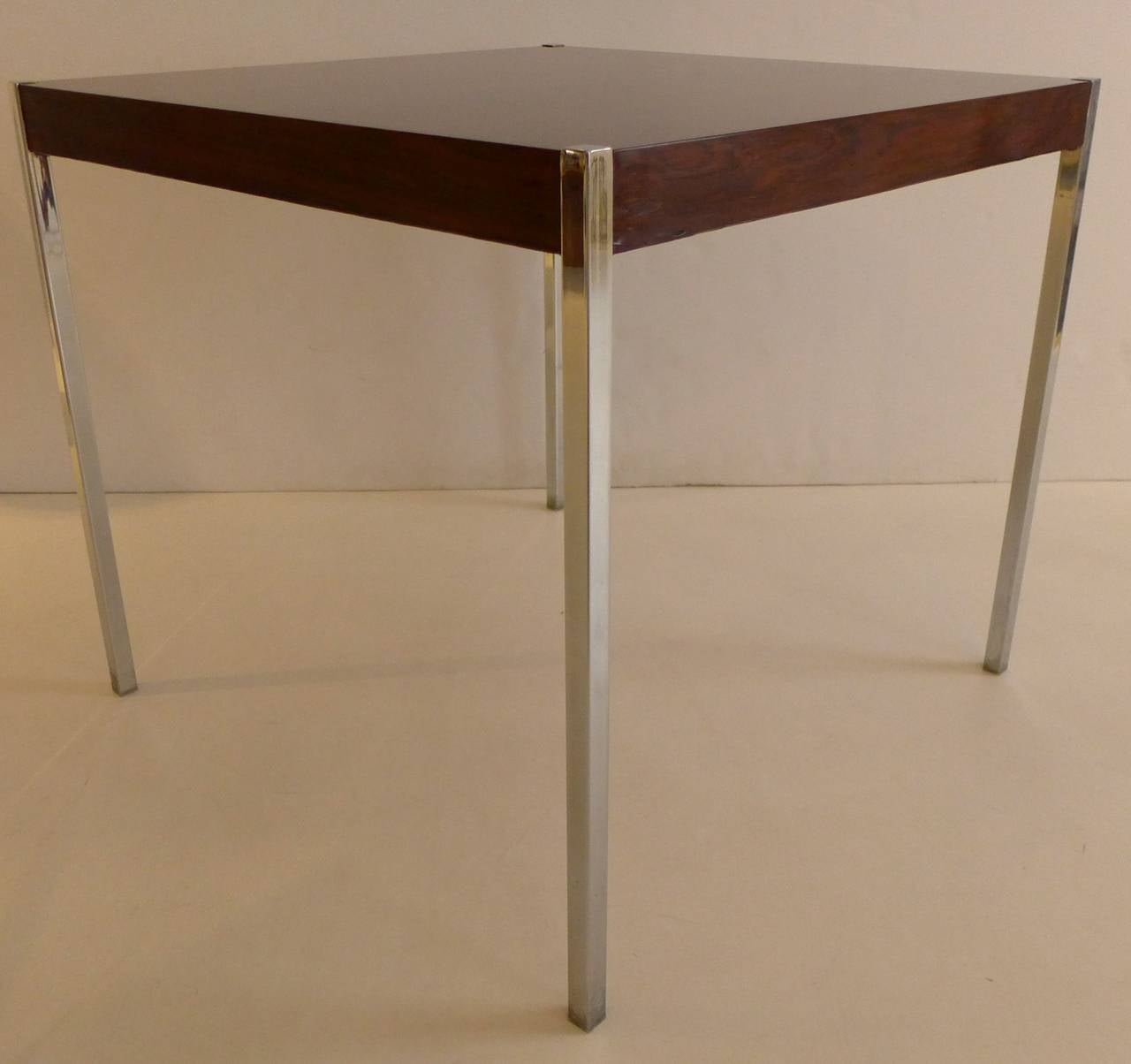 Mid-Century Modern Harvey Probber Dining Table in Rosewood and Chrome