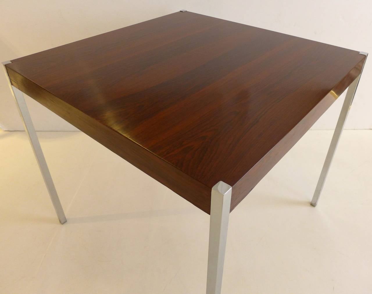 Mid-20th Century Harvey Probber Dining Table in Rosewood and Chrome