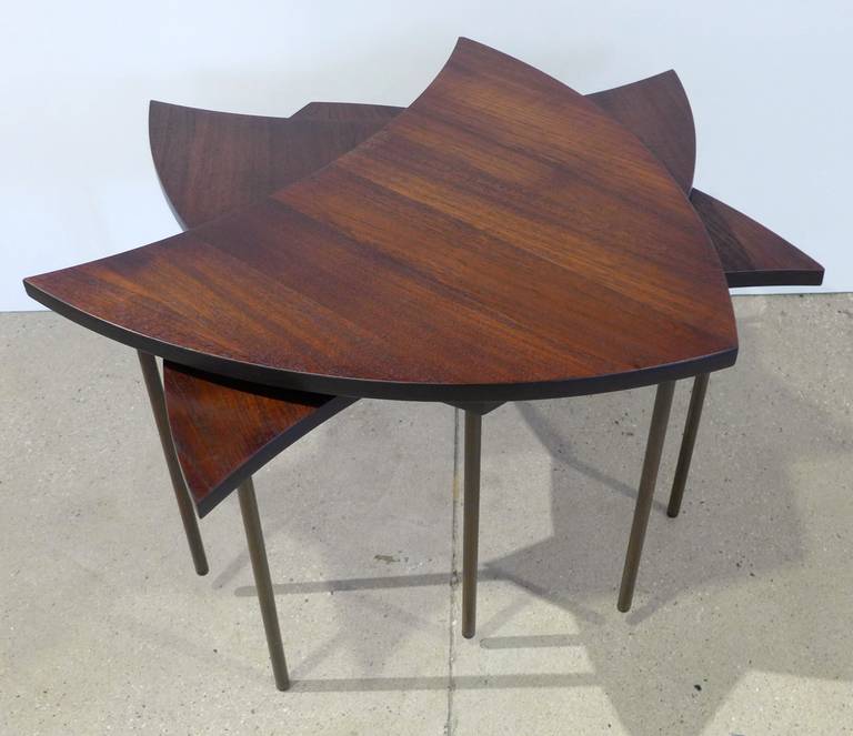 Set of Three Peter Hvidt Crescent-Shaped Side Tables In Excellent Condition In New York, NY