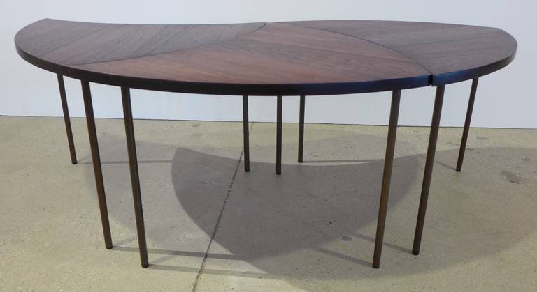 Scandinavian Modern Set of Three Peter Hvidt Crescent-Shaped Side Tables