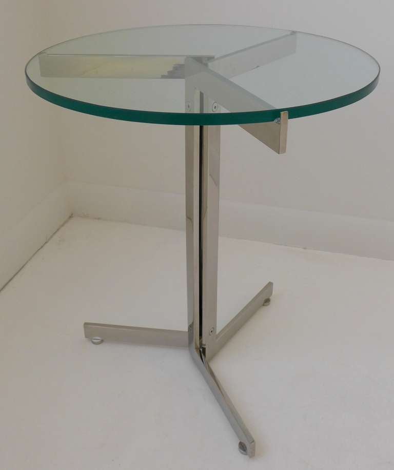 International Style Hans Eichenberger 'Alpha' Table with Glass Top