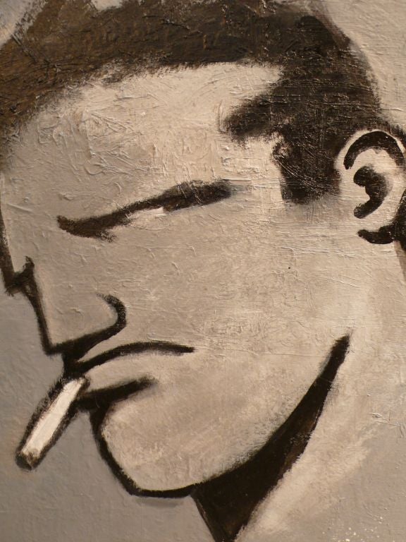 Acrylic on canvas by outsider artist Robert Loughlin featuring, as always, 