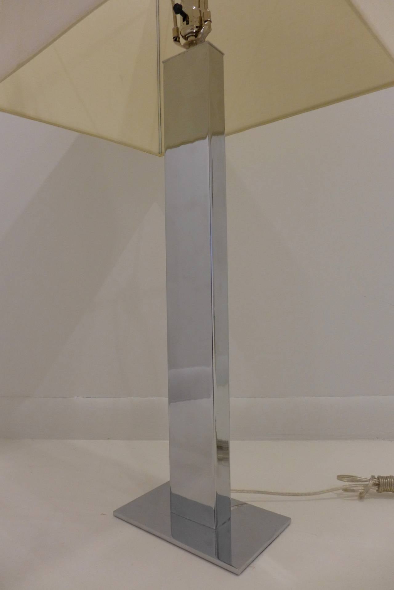 Mirrored Steel Lamp by George Kovacs In Excellent Condition In New York, NY