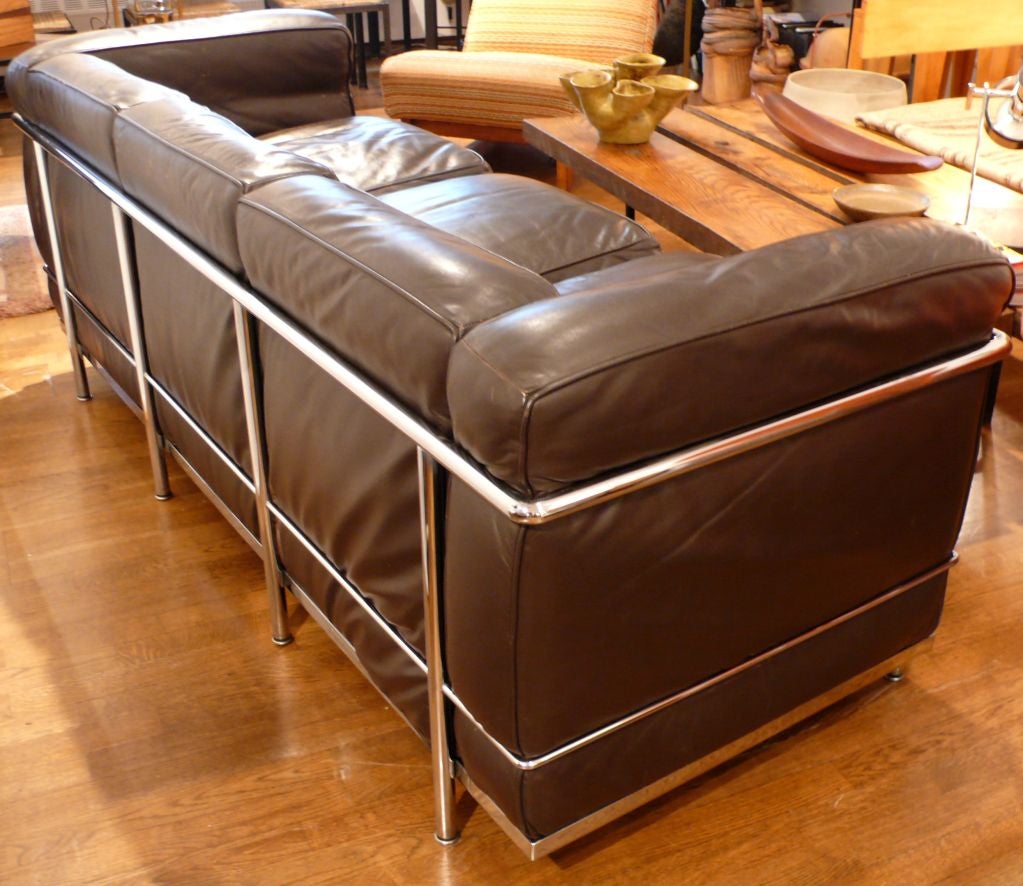 Vintage Le Corbusier Sofa in Dark Brown Leather 1
