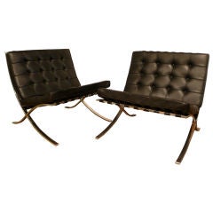 Vintage Pair of Knoll Barcelona Chairs