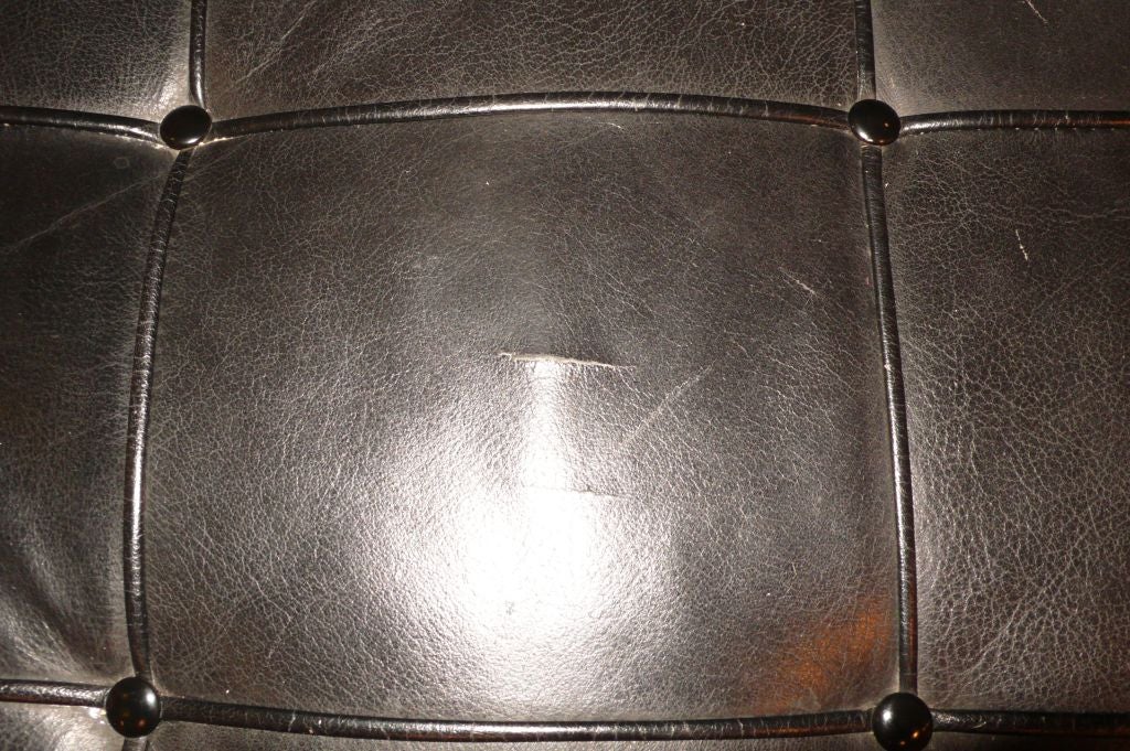 American Knoll Armless Sofa in Original Black Leather