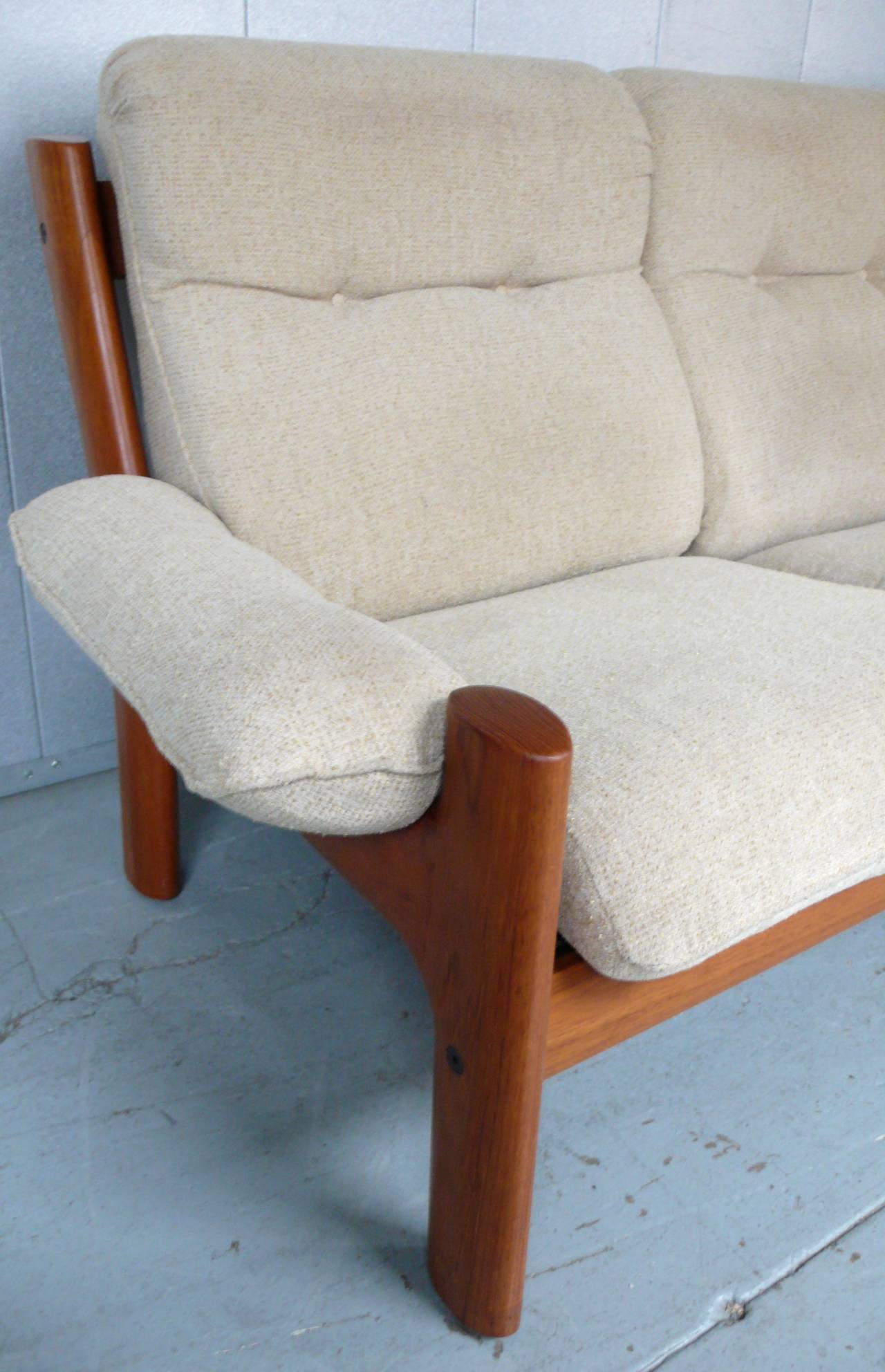 Fabric Norwegian Teak Sofa by Ekornes