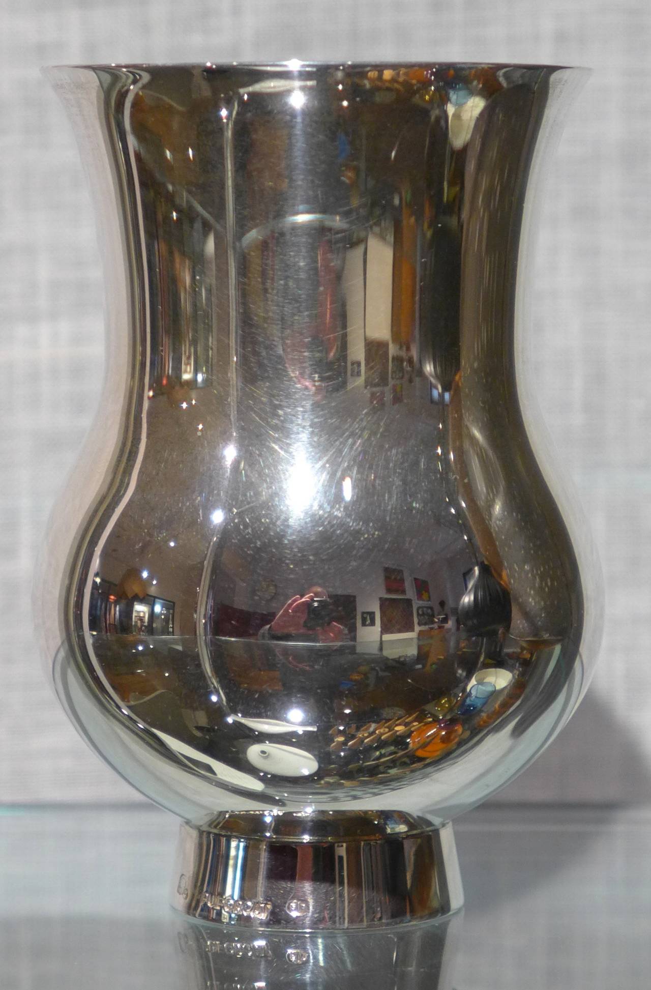 French Set of Twelve Sterling Silver Puiforcat Champagne Beakers