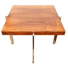 Milo Baughman Rosewood and Steel Side Table
