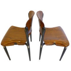 Pair of Rosewood Tecno Chairs by Eugenio Gerli