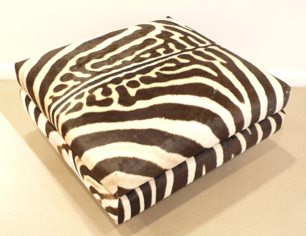 American Vladimir Kagan Ottoman in Zebra