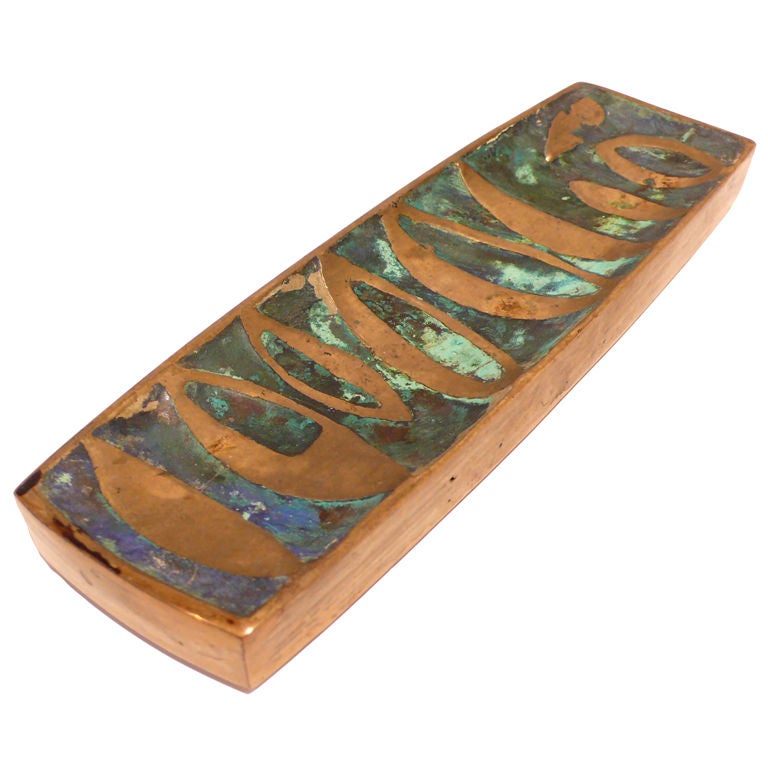 Pepe Mendoza Brass and Ceramic Dish
