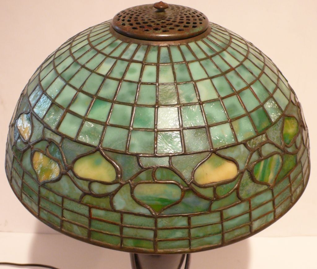 American Tiffany Studios Lamp with Acorn Shade