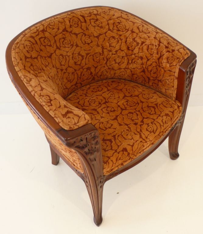 Elegant Carved Wood Louis Majorelle Chair 2