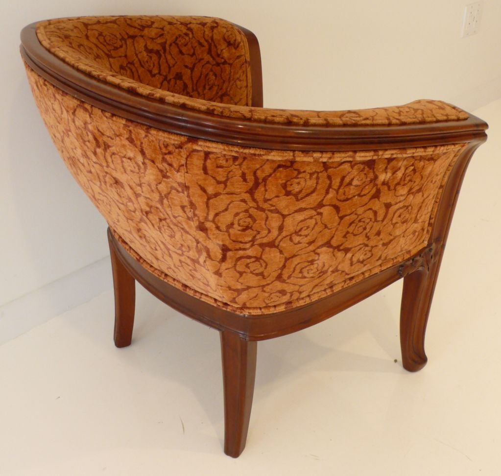 Elegant Carved Wood Louis Majorelle Chair 3
