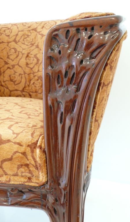 Elegant Carved Wood Louis Majorelle Chair 4