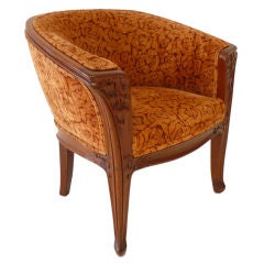Elegant Carved Wood Louis Majorelle Chair