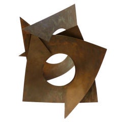 Retro Geometric Bronze Sculpture