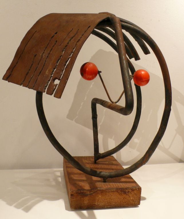 Wood Anthropomorphic Abstract Sculpture