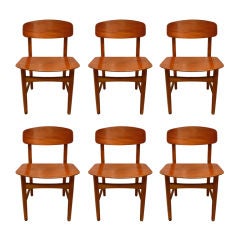 Set of Six Borge Mogensen Dining Chairs