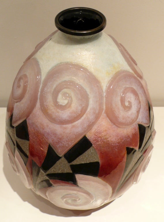 Late 20th Century Camille Faure Enamel Vase