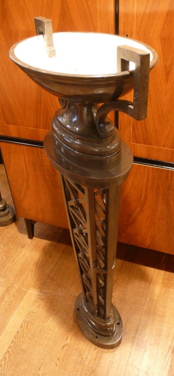 French Pair of Tall, Neoclassic Cast-Iron Columns