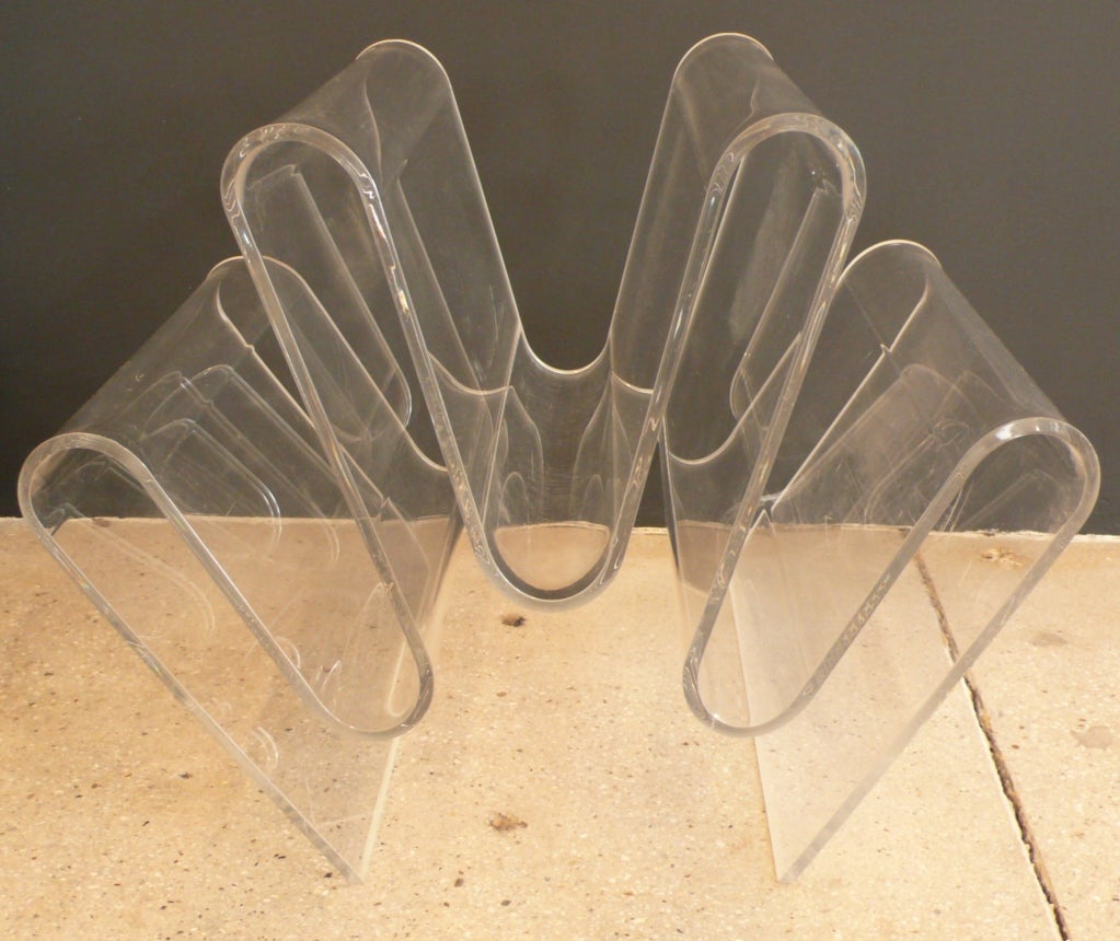 1960's Lucite Magazine Stand at 1stdibs