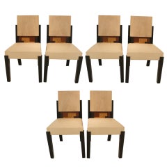 Antique Set of Six Michel Dufet Chairs