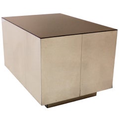 Polished Steel and Laminate Occasional Table/Pedestal