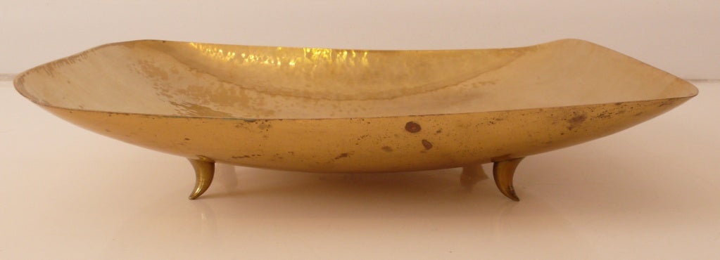 Austrian Footed Brass Bowl by Karl Hagenauer