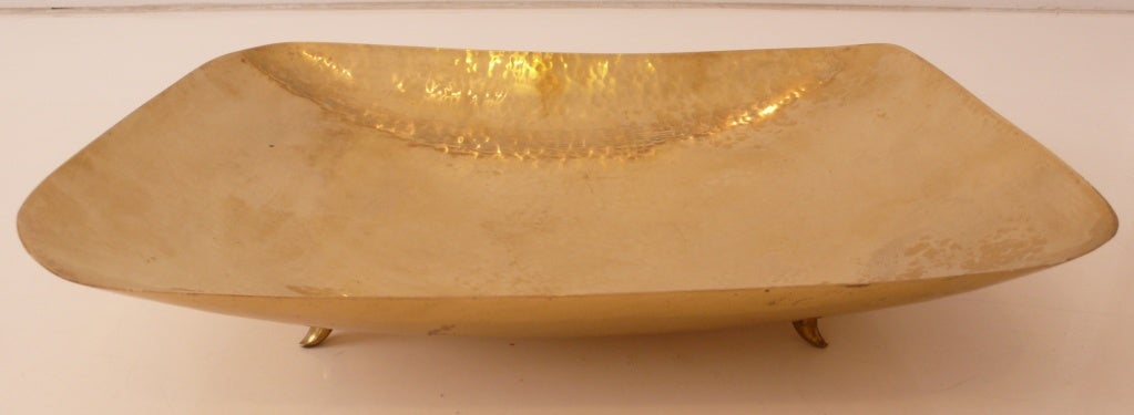 Mid-20th Century Footed Brass Bowl by Karl Hagenauer