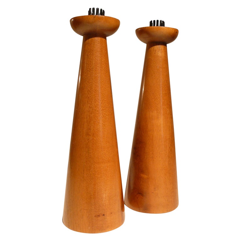 Pair of Wooden Candlesticks