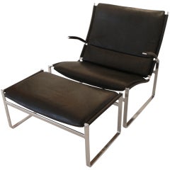 Fabricius and Kastholm "FK-81" Chair Plus Ottoman