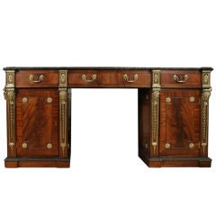 Antique A   Chippendale Style Mahogany Partner's Desk