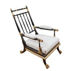 An Ebonized and Parcel Gilt Armchair