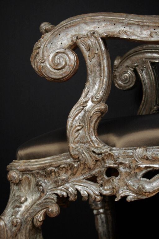 Spanish A Pair of Carlos III Silver Gilt Rococo Thrones For Sale