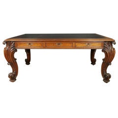 Vintage A Very Finely-carved Mahogany Writing Table Attributed to Gillows