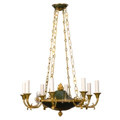 An eight light Empire style chandelier