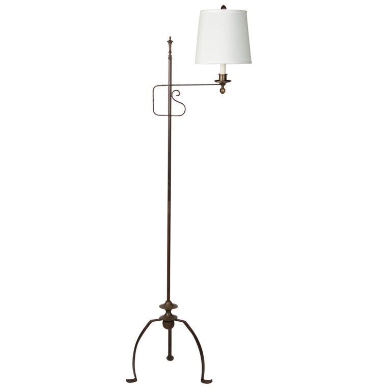 An Adjule Height Wrought Iron Floor Lamp At 1stdibs An Adjule Height Wrought Iron Floor Lamp For