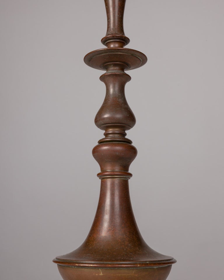 American Early 20th Century Baroque Bronze Table Lamp with a Tripod Base, Circa 1900s