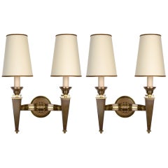 A pair of brass sconces