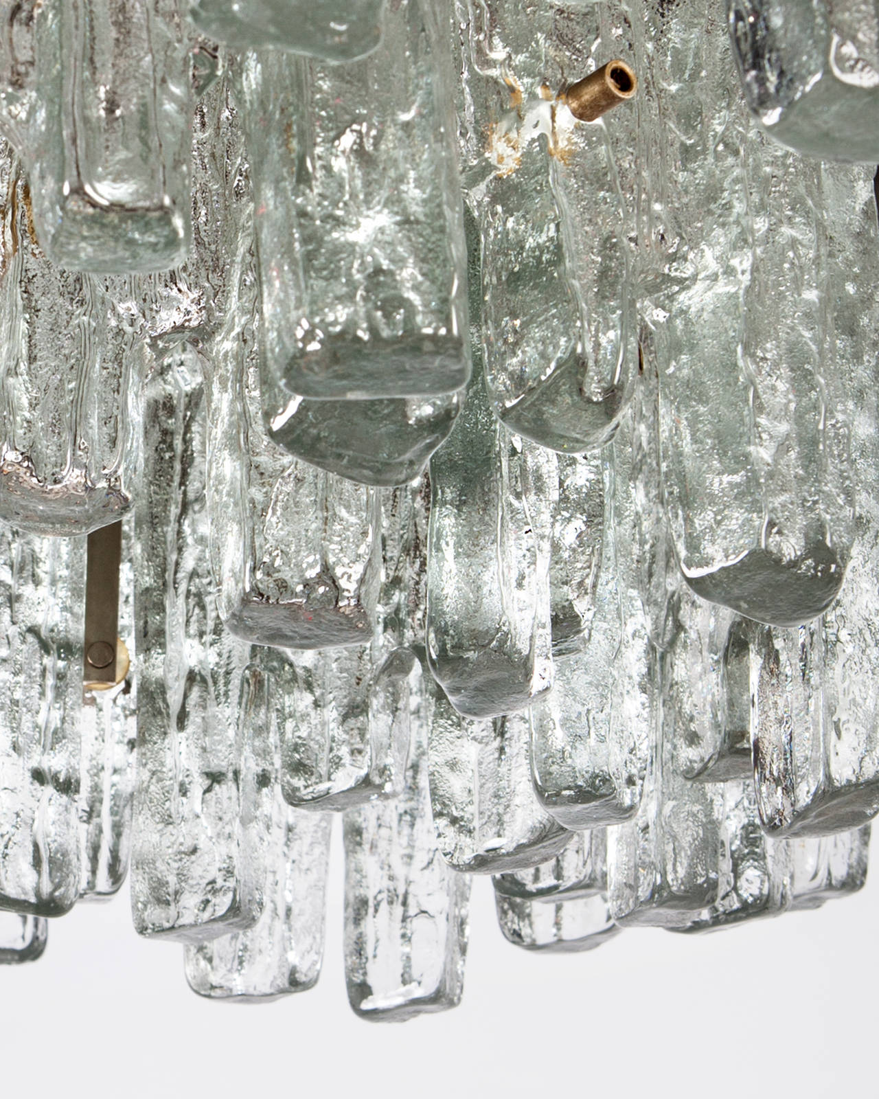 Large Nickel J.T. Kalmar Chandelier with Ice-Style Austrian Crystal Prisms 1