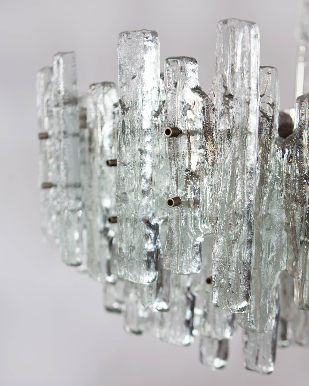 Large Nickel J.T. Kalmar Chandelier with Ice-Style Austrian Crystal Prisms 2