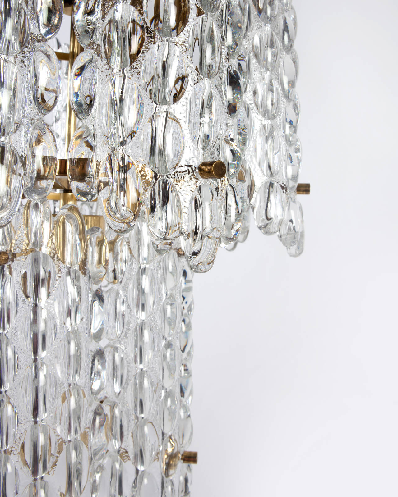 Swedish Orrefors Chandelier with Vintage Austrian Glass Designed by Carl Fagerlund