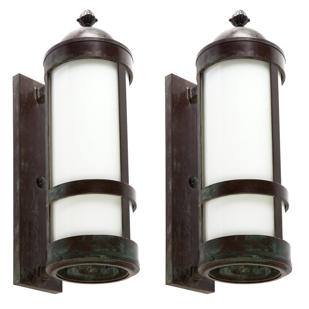 Pair of Cylindrical Wall Lanterns