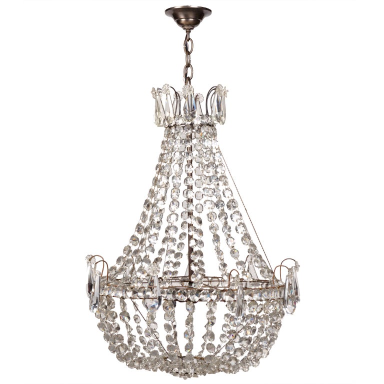 A beaded crystal chandelier at 1stDibs