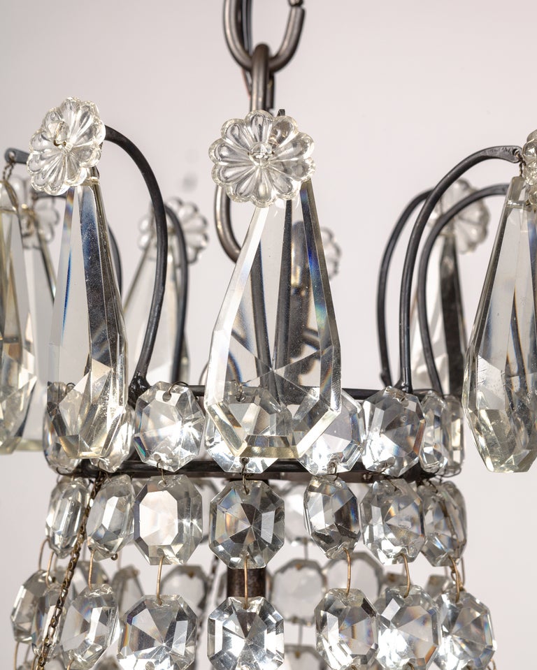 American A beaded crystal chandelier