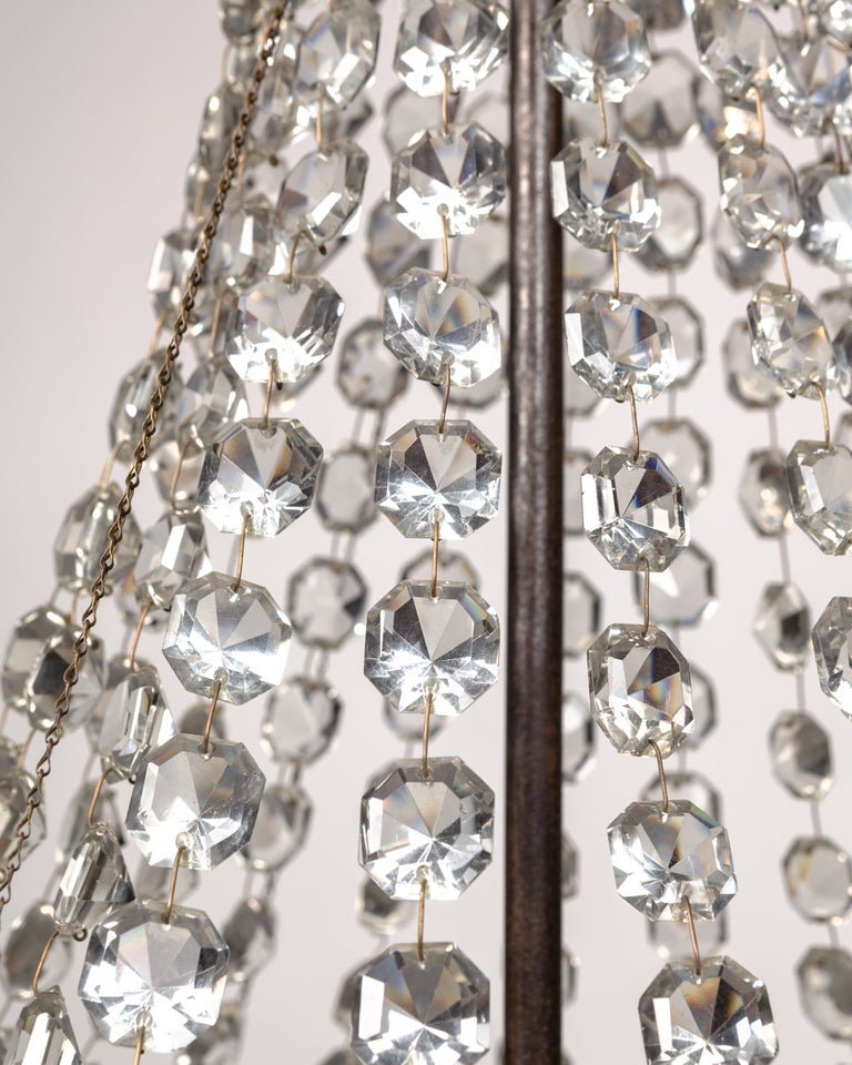 A beaded crystal chandelier In Excellent Condition In New York, NY