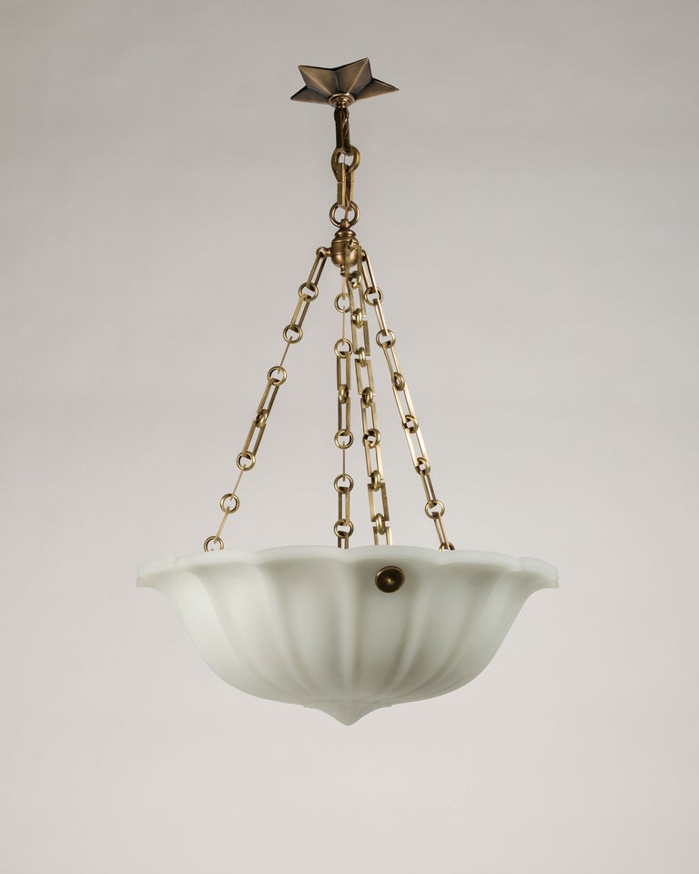 A fluted inverted dome chandelier by Chatham Design at 1stDibs