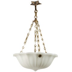 Antique A fluted inverted dome chandelier by Chatham Design